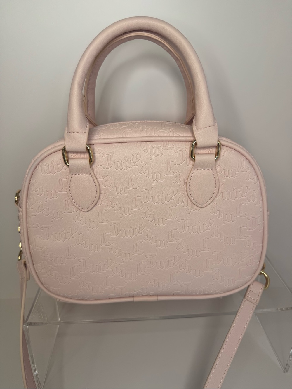 #386 Juicy Couture NWT Pep in Her Step Crossbody Two-Way Bag Powder Blush - Picture 3 of 14